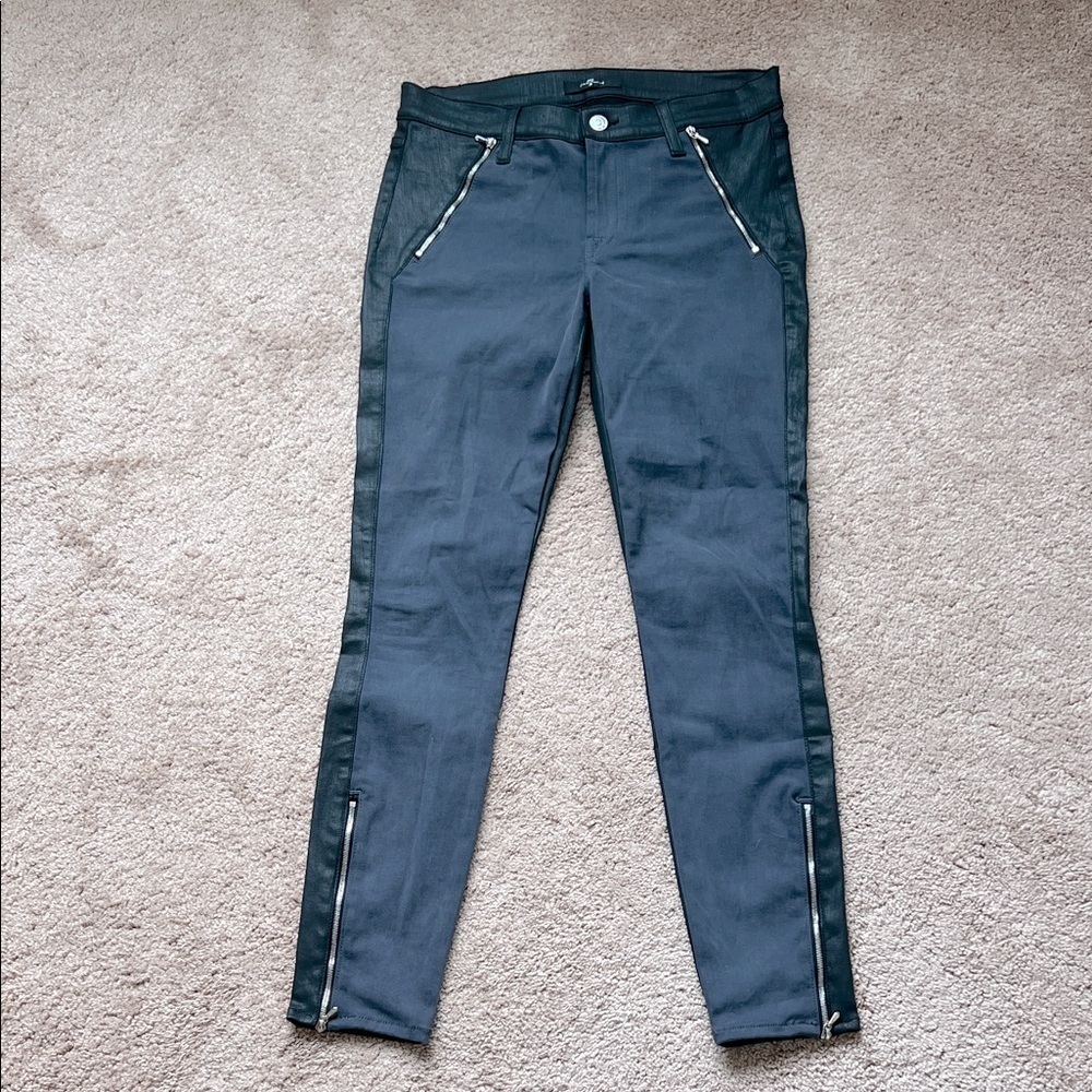 7 For All Man Kind Moto Biker Rocker Skinny Pants